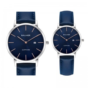 Balmer B-8143 Silver Blue Rosegold Leather Coiuple